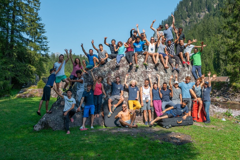 Participants à notre week-end annuel d'escalade en Suisse en 2020.